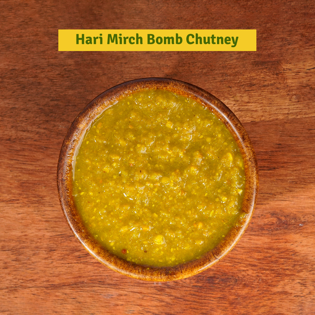 Hari Mirch Bomb Chutney (Food-Grade Safe Pouch)