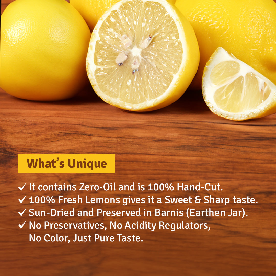 Home-made Lemon Pickle (Food-Grade Safe Pouch)