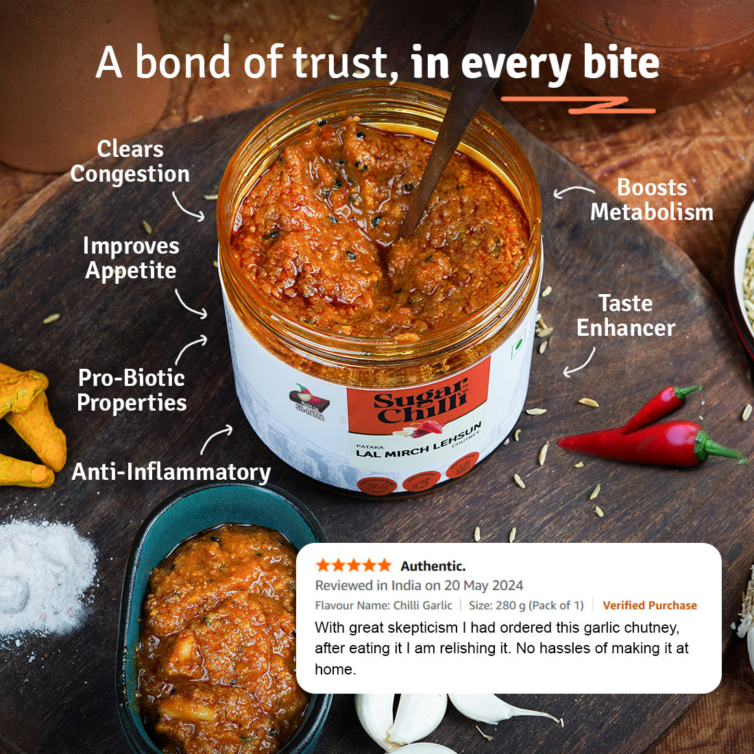 Patakha Lal Mirch Lehsun Chutney