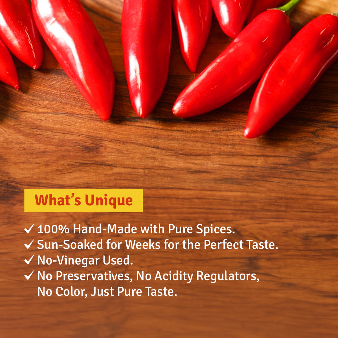 Home-made Red Chilli Pickle (Food-Grade Safe Pouch)