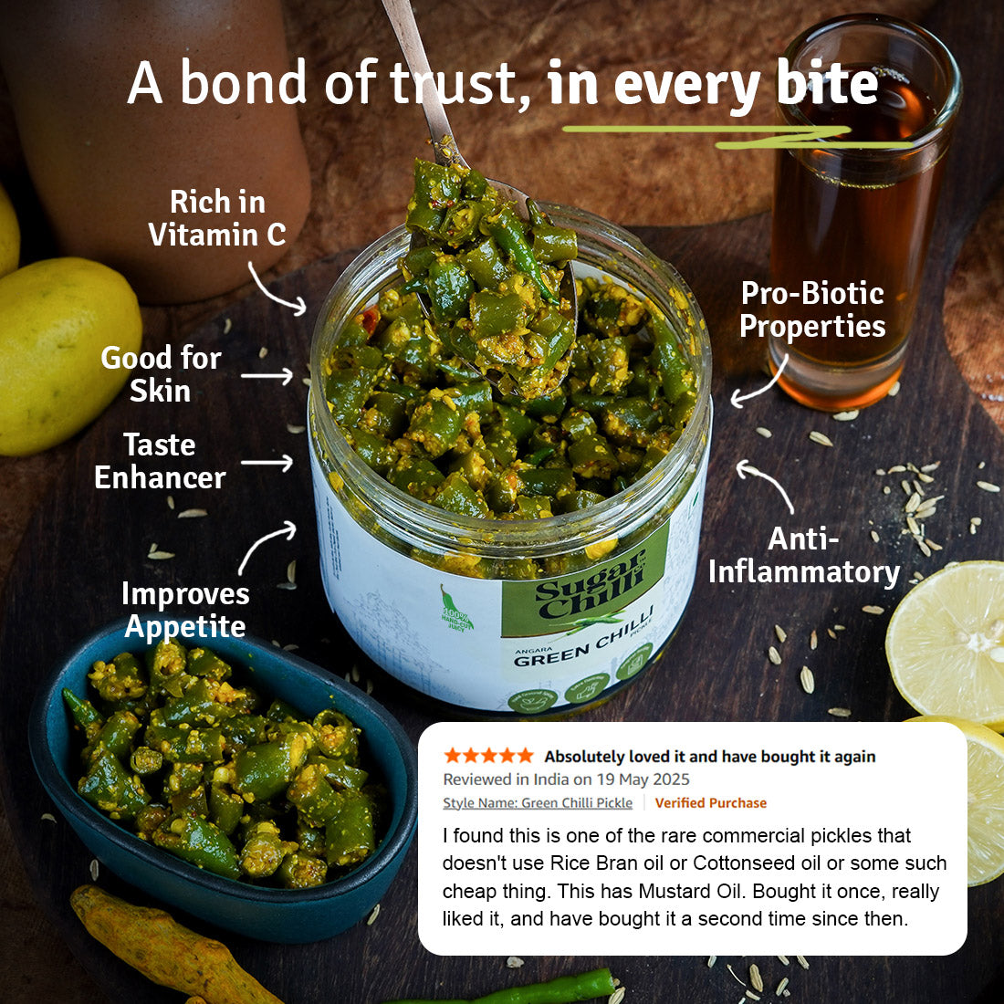 Angara Green Chilli Pickle