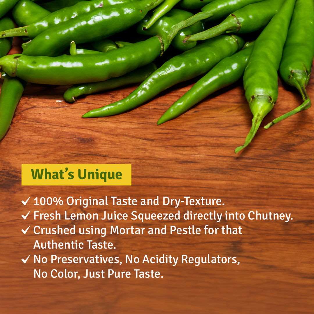 Hari Mirch Lehsun Chutney - Sugar Chilli Co.