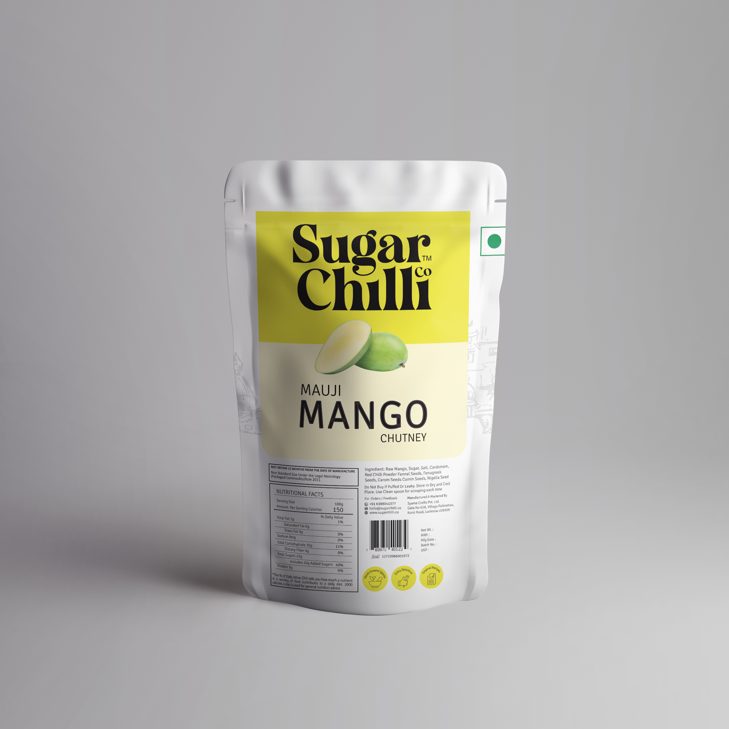 Home-made Mango Chutney (Food-Grade Safe Pouch)